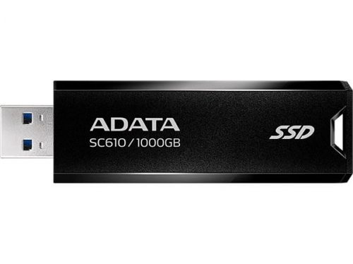 SSD (külső memória), 1TB, USB 3.2, 500/550MB/s, ADATA SC610, fekete-piros (SA610SC1T)