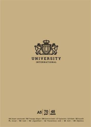 Füzet, tűzött, A5, kockás, 48 lap, SHKOLYARYK University International, vegyes (SB485210K)