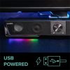 Hangszóró, 12W, 2x3.5 mm jack + USB-A, SPEEDLINK GRAVITY RGB Stereo Soundbar, fekete (SLHAGSSB)