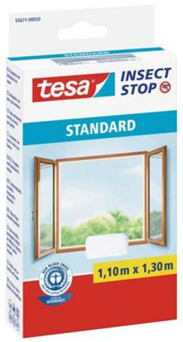 Szúnyogháló, ablakra, tépőzáras, 1,1 x 1,3 m, TESA Standard, fehér (TE55671F)