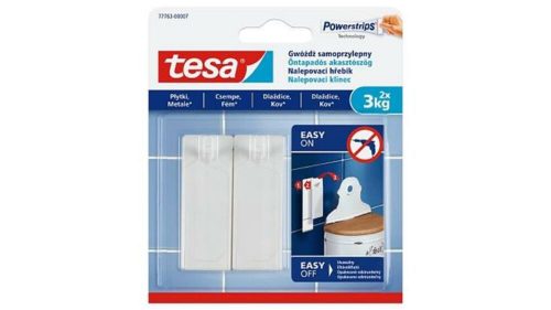 Akasztószög, öntapadó, TESA Powerstrips®, sima felületre (TE77763)