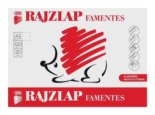 Rajzlap, famentes, A3, 120 g/m2, ICO Süni (TICRLFMA3)