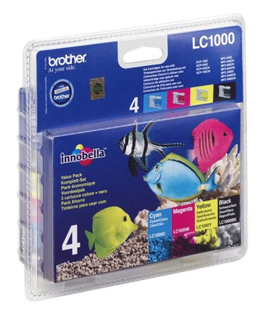 LC1000BCMY Tintapatron multipack DCP 330C, BROTHER, b+c+m+y, 1*500 oldal, 3*400 oldal (TJBLC1000P)