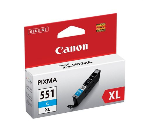 CLI-551CXL Tintapatron Pixma iP7250, MG5450, MG6350 nyomtatókhoz, CANON, cián, 11ml (TJCBCLI551CX)