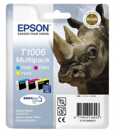 T10064010 Tintapatron multipack Stylus SX600FW nyomtatóhoz, EPSON, c+m+y, 33,3ml (TJE10064)