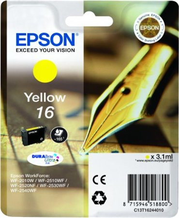 T16244010 Tintapatron Workforce WF2540WF nyomtatóhoz, EPSON, sárga, 3,1ml (TJE16244)