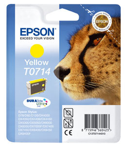 T07144011 Tintapatron Stylus D78, D92, D120 nyomtatókhoz, EPSON, sárga, 5,5ml (TJE71440)