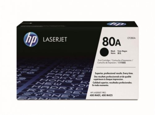 CF280A Lézertoner LaserJet Pro 400 M401 sorozat, M425 nyomtatókhoz, HP 80A, fekete, 2,7k (TOHPCF280A)