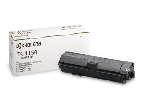 TK1150 Lézertoner P2235dw, M2135dn nyomtatókhoz, KYOCERA, fekete, 3k (TOKYT1150B)