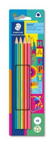 Grafitceruza készlet, HB, háromszögletű, STAEDTLER Noris® 118 Happy (TS118BK4HA)