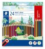 Színes ceruza készlet, hatszögletű, STAEDTLER Noris Colour 185, 20+4 különböző szín (TS185C24P)