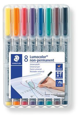 Alkoholmentes marker készlet, OHP, 0,4 mm, STAEDTLER Lumocolor® 311 S, 8 különböző szín (TS311WP8)