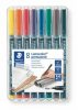 Alkoholos marker készlet, OHP, 1 mm, STAEDTLER Lumocolor® 317 M, 8 különböző szín (TS317WP8)