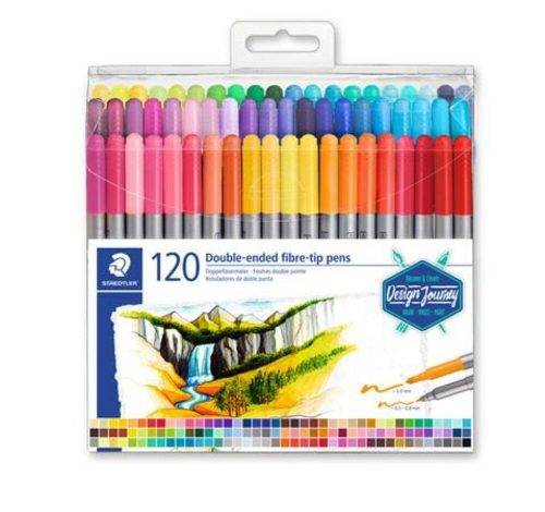 Rostirón készlet, 0,8/3,0 mm, kétvégű, STAEDTLER® 3200, 120 különböző szín (TS3200TB120)