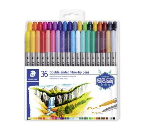 Rostirón készlet, 0,8/3,0 mm, kétvégű, STAEDTLER® 3200, 36 különböző szín (TS3200TB36)