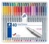 Tűfilc készlet, 0,3 mm, STAEDTLER Triplus® 334, 40 különböző szín (TS334SB40)