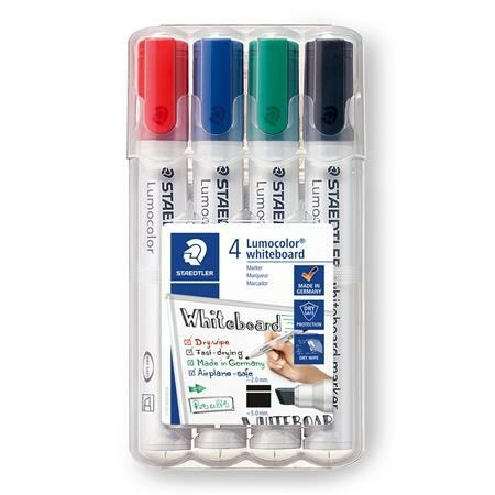 Táblamarker készlet, 2-5 mm, vágott, STAEDTLER Lumocolor® 351 B, 4 különböző szín (TS351BWP4)