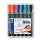 Alkoholos marker készlet, 2 mm, kúpos, STAEDTLER Lumocolor® 352, 6 különböző szín (TS352WP6)