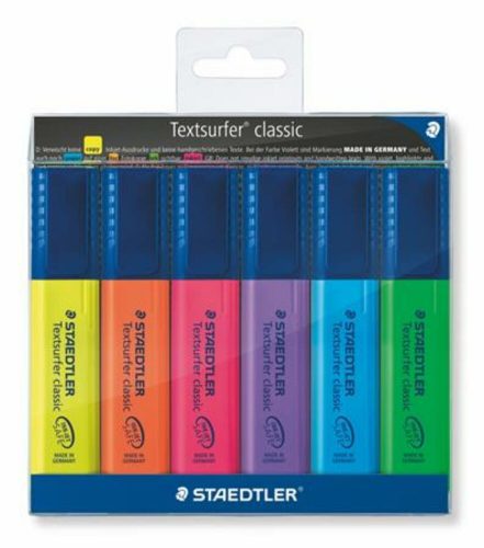 Szövegkiemelő készlet, 1-5 mm, STAEDTLER Textsurfer Classic 364, 6 különböző szín (TS364WP6)