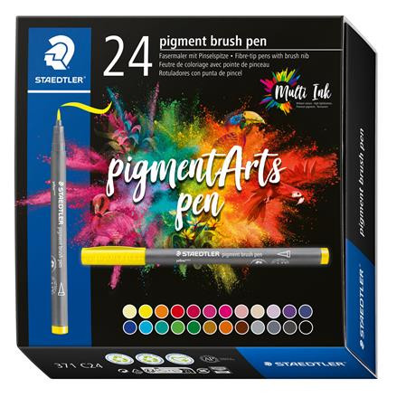 Ecsetirón készlet, STAEDTLER Pigment brush 371, 24 különböző szín (TS371C24)