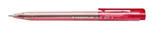 Golyóstoll, 0,3 mm, nyomógombos, STAEDTLER Ball 423 F, piros (TS423F2)