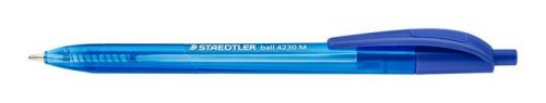 Golyóstoll, 1 mm, nyomógombos, STAEDTLER Ball 4230 M, kék (TS423M3)