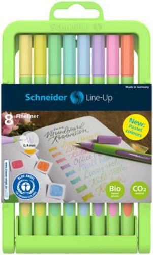 Tűfilc készlet, 0,4 mm, SCHNEIDER Line-Up Pastel, 8 különböző pasztell szín (TSCLINEPV8)