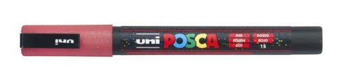 Dekormarker, 0,9-1,3 mm, UNIPosca PC-3ML, fényes piros (TUPC3MFP)