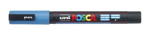 Dekormarker, 0,9-1,3 mm, UNIPosca PC-3ML, fényes világoskék (TUPC3MFVK)