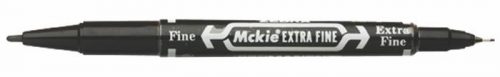 Alkoholos marker, 0,5/1,0 mm, kétvégű, ZEBRA Mckie Extra Fine, fekete (TZ50351)