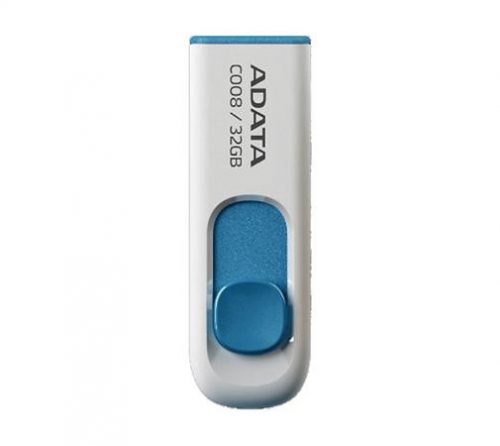 Pendrive, 32GB, USB 2.0, ADATA C008, fehér (UA32GC8W)