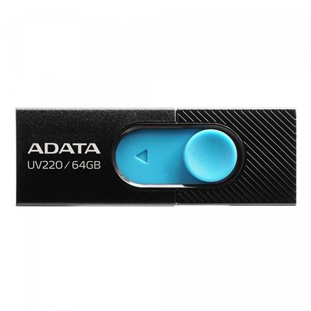 Pendrive, 64GB, USB 2.0, ADATA UV220, fekete (UA64G220B)