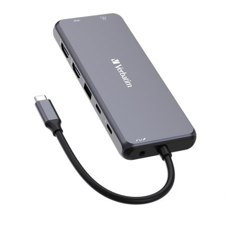 USB elosztó-HUB, USB-C PD/2xHDMI/VGA/LAN/3xUSB/USB-C/2xUSB 2.0/SD/mSD/3,5jack VERBATIM (UHV32154)