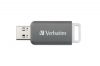 Pendrive, 128GB, USB 2.0, VERBATIM Databar, szürke (UV128GD)