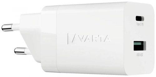 Hálózati töltő, 1xUSB, 1x USB-C kimenet, 38W, VARTA Speed (VATK01)