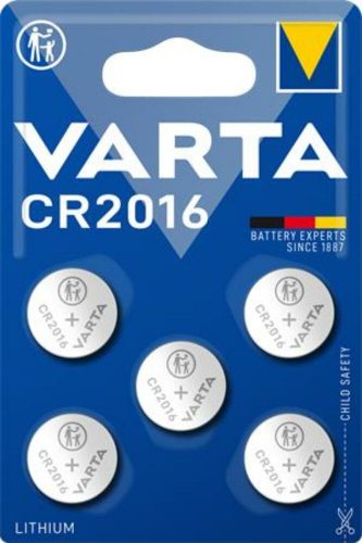 Gombelem, CR2016, 5 db, VARTA (VECR20165)