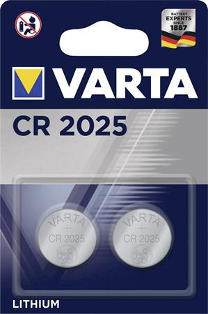 Gombelem, CR2025, 2 db, VARTA (VECR2025D)