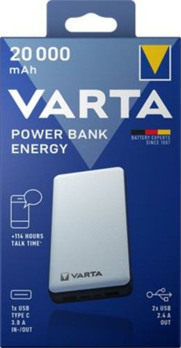 Hordozható akkumulátor, 20000 mAh, VARTA (VHAK20)