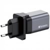 Hálózati töltő, 1xUSB-C PD (35W), USB-A QC 3.0, EU/UK/US, GaN, VERBATIM (VT32200)